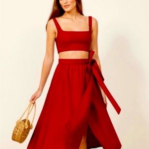 Reformation Molto Two Piece in Cherry (Never worn)